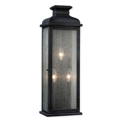 Buy Feiss Pediment Medium 3-Light Outdoor Sconce in Zinc from Bed Bath & Beyond